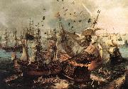 VROOM, Hendrick Cornelisz. Battle of Gibraltar qe oil painting artist